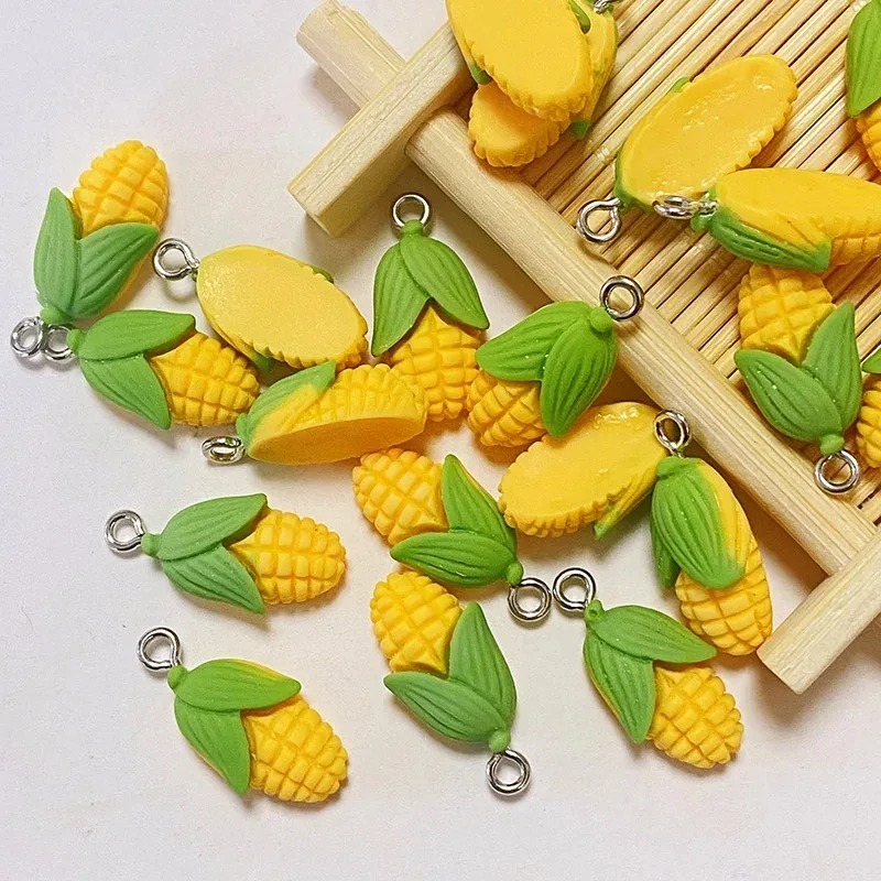 Resin Art Craft - 20 Buah Liontin Resin Sayuran Jagung