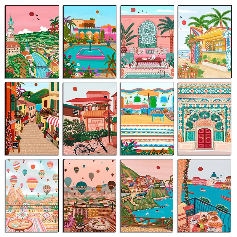 Resin Art India - Lukisan Berlian Nordik Maroko Marrakech Cappadocia