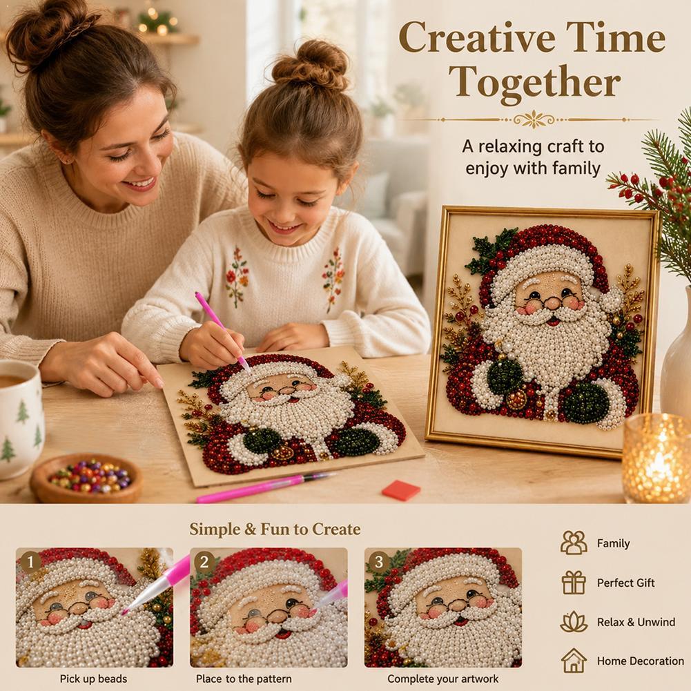 Resin Art Craft - Kit Seni Mutiara Santa Claus Natal