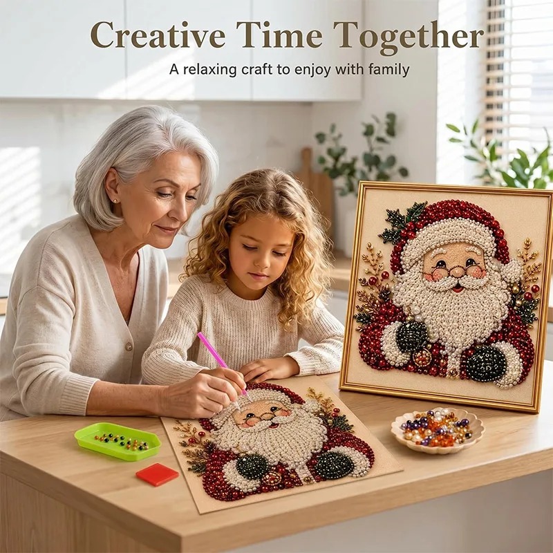 Resin Art Things - Set Lukisan Berlian Mutiara Natal dengan