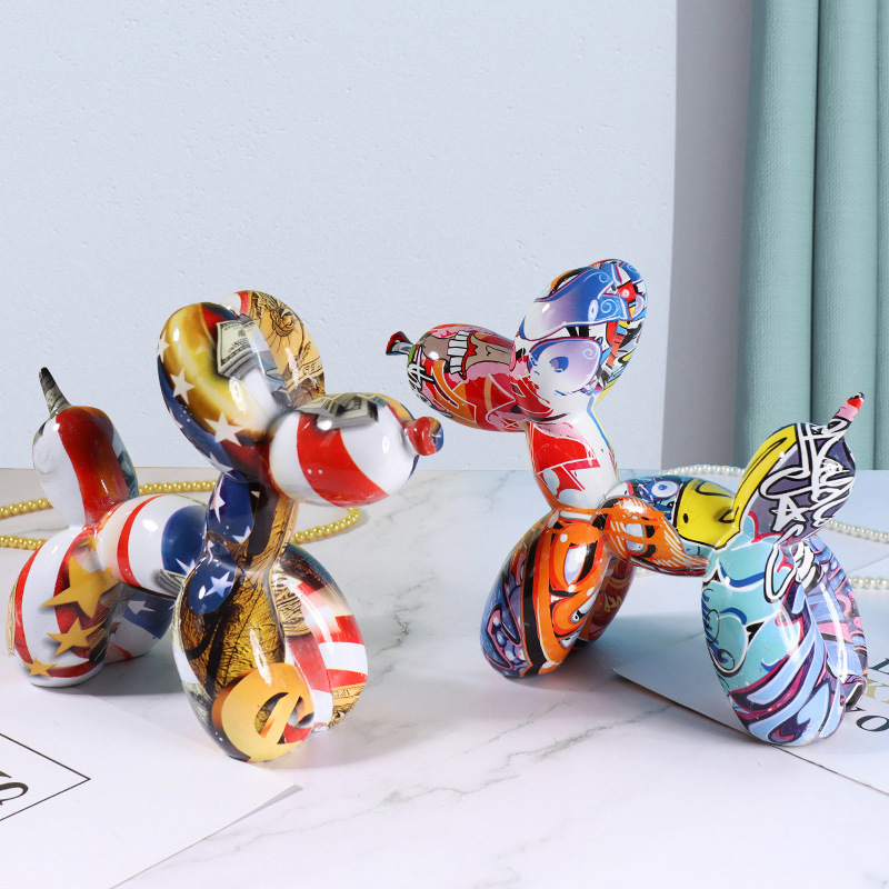 Resin Art Stand - Patung Anjing Balon Transfer Air Aneh-Dekorasi