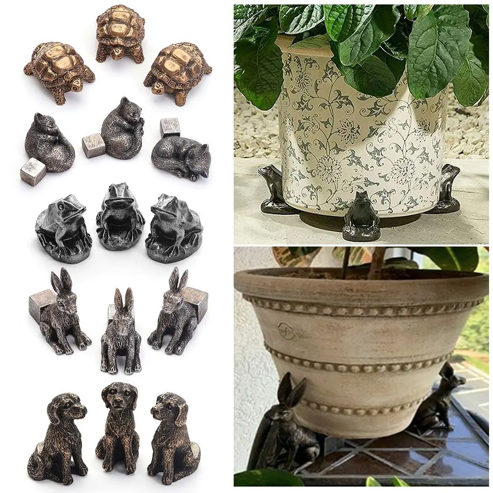 Resin Art Stand - 3Pcs Dekorasi Taman Penyangga Pot Bunga