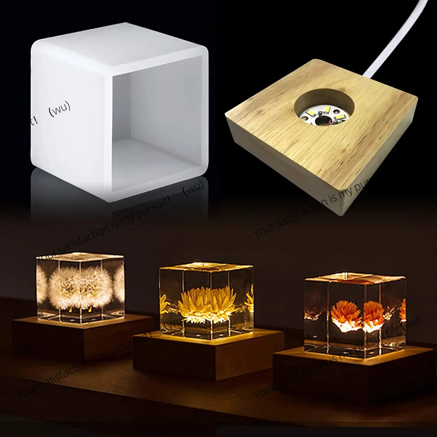 Resin Art Stand - Cetakan Resin Lampu Persegi, Cetakan Silikon