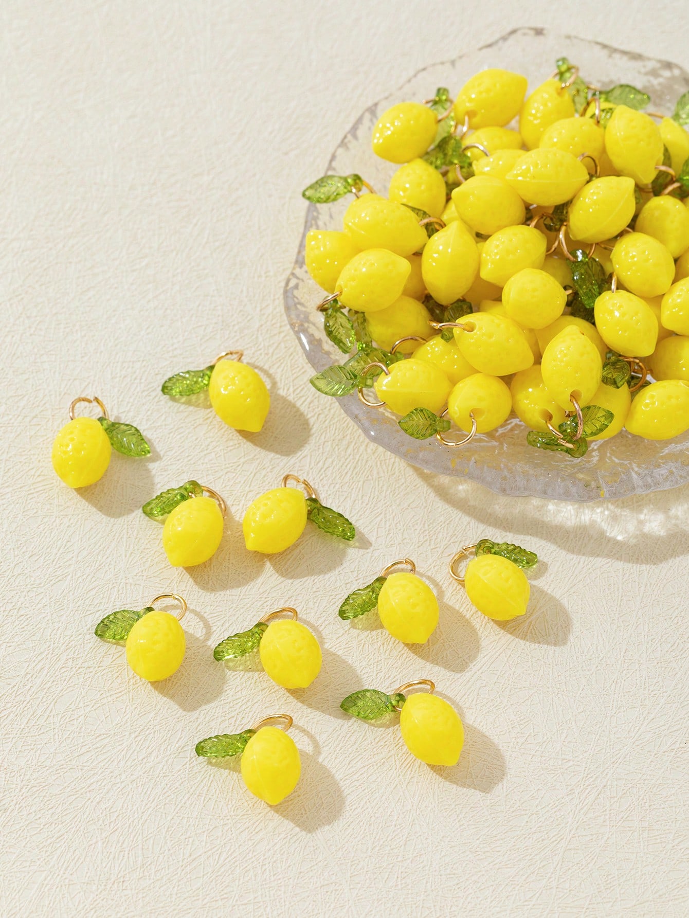 Resin Art Things - 10 Buah Liontin Resin Lemon 3D,