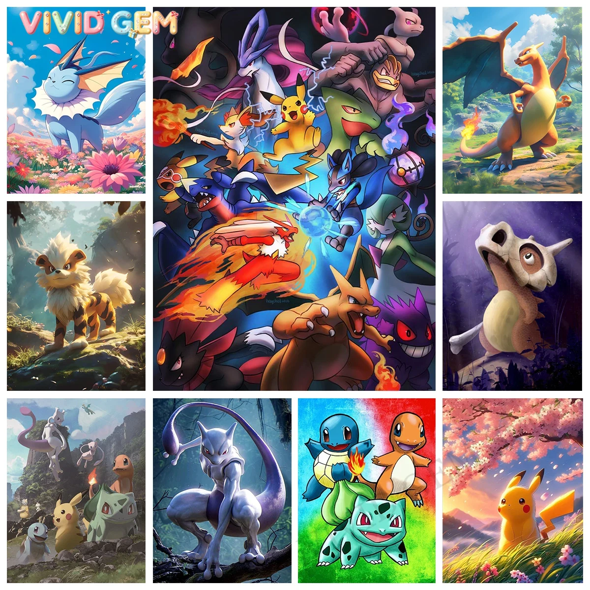 Resin Art For Kids - VIVID GEM Lukisan Berlian Pokemon Baru