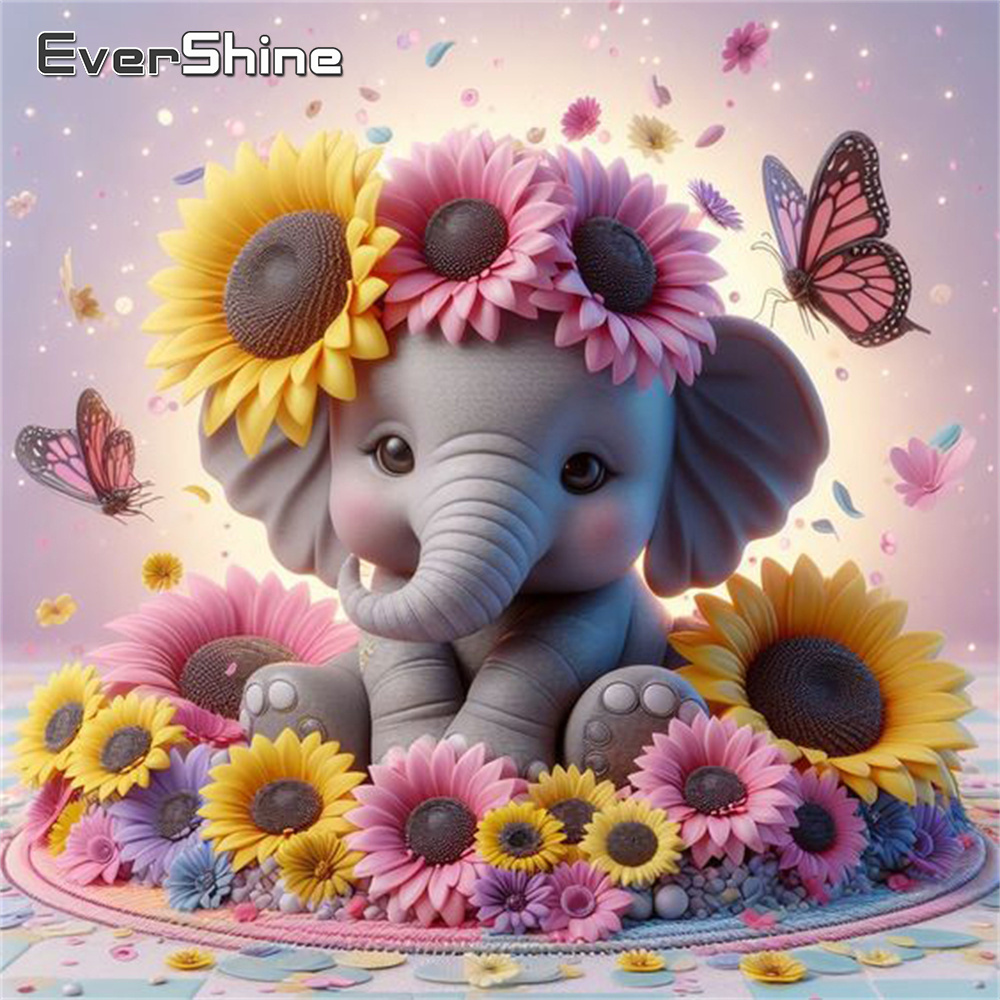 Resin Art For Beginners - Evershine gajah lukisan berlian hewan Cross