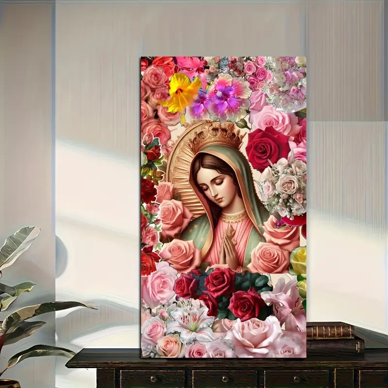 Resin Art Mary - Lukisan Berlian Bunga Maria Pecah Mawar