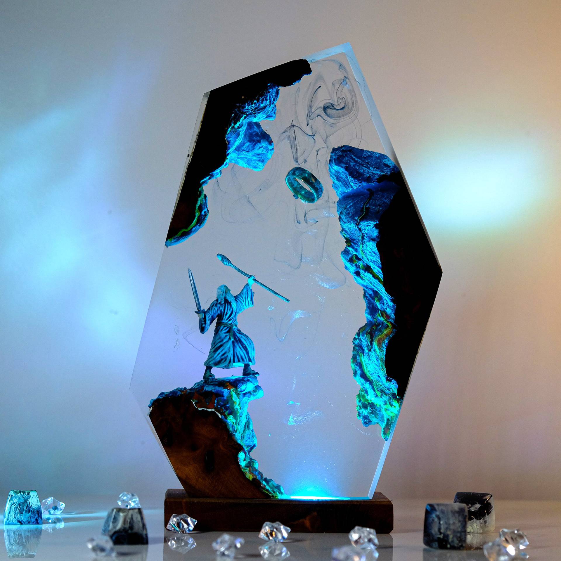 Resin Art Things - Lampu Resin Figur Adegan Film Cincin