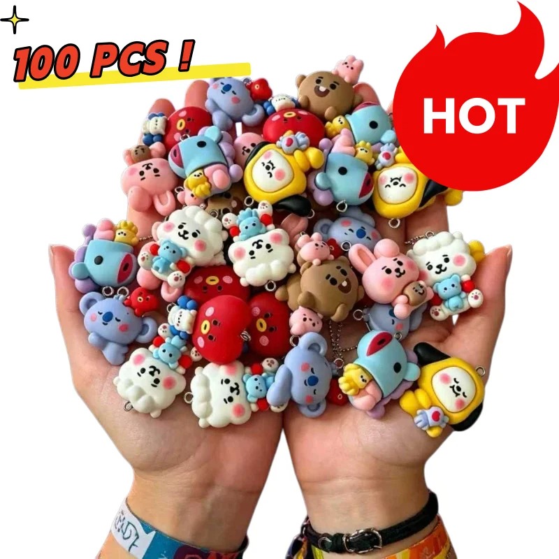 Resin Art Materials Wholesale - 7pcs BT21 Resin Kartun Charm Aksesoris