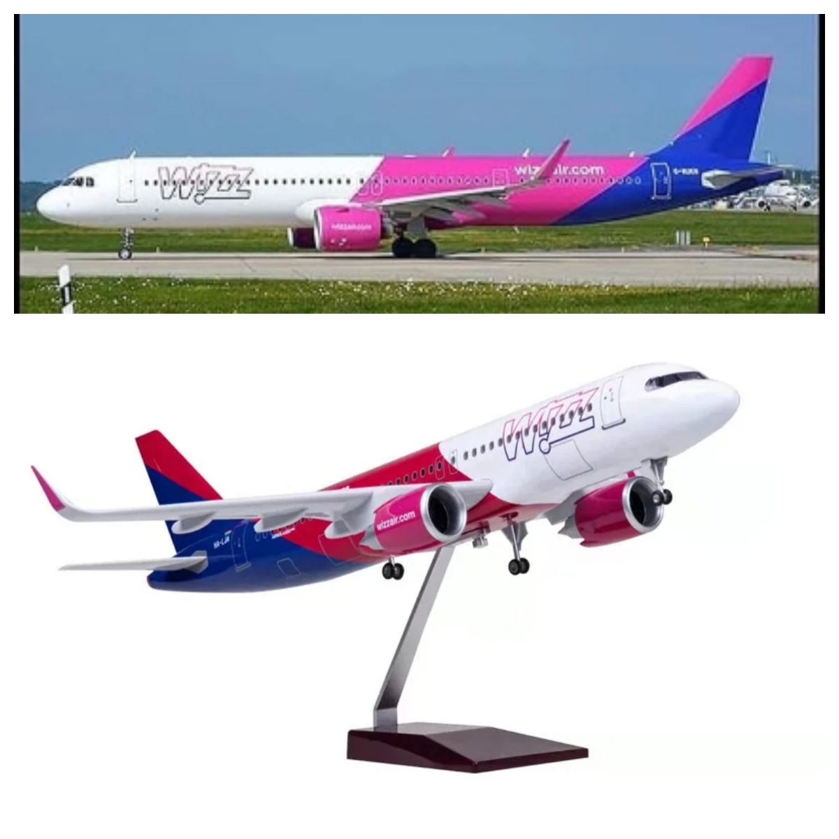 Resin Art For Kids - Model Pesawat Wizzair 47Cm 1/80 Pesawat
