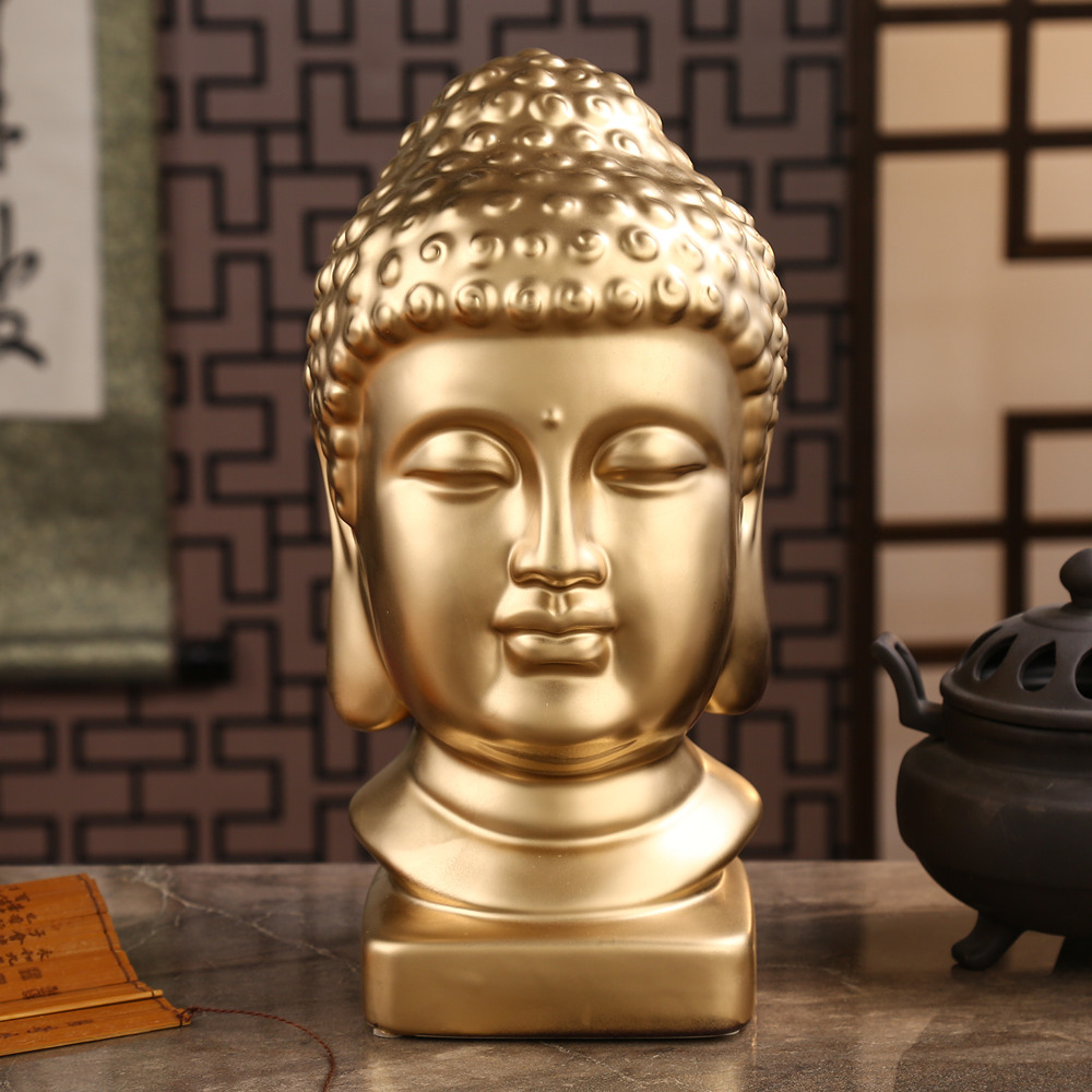 Resin Art India - Patung Buddha Hias Emas Asia Tenggara