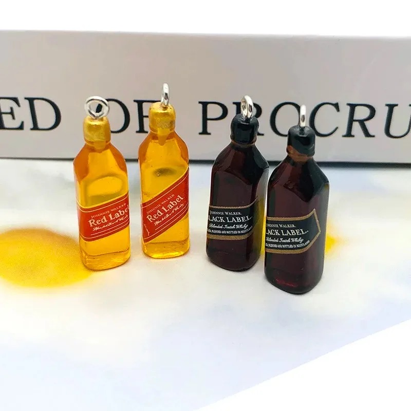 Resin Art Bottle - 10 Buah Liontin Resin Botol Wine