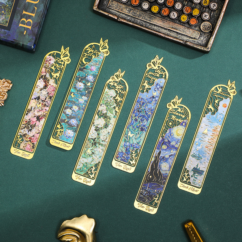 Resin Art Bookmark - Pembatas Buku Logam Kreatif Gaya Cina