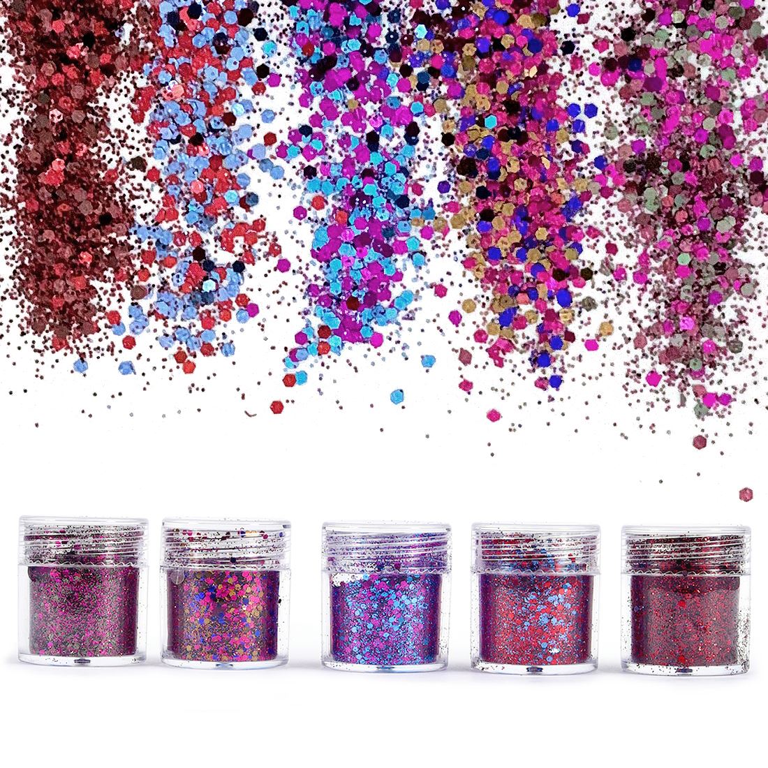 Resin Art Bottle - 4/5 botol Bubuk Glitter Impian untuk