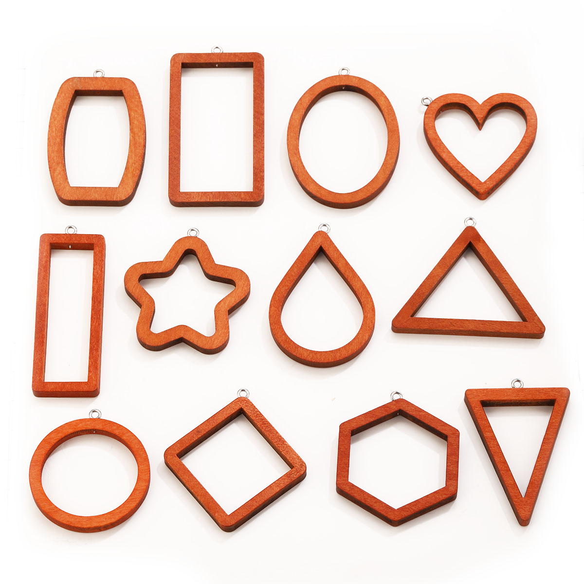 Resin Art Materials Wholesale - 10 Buah Jimat Geometris Kayu Segitiga