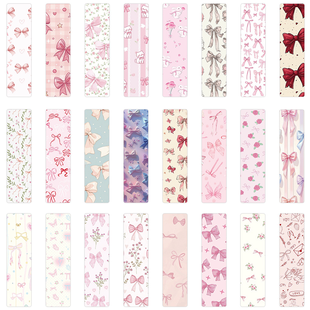 Resin Art Bookmark - 24 Buah/Set Pembatas Buku Pita Kotak-kotak