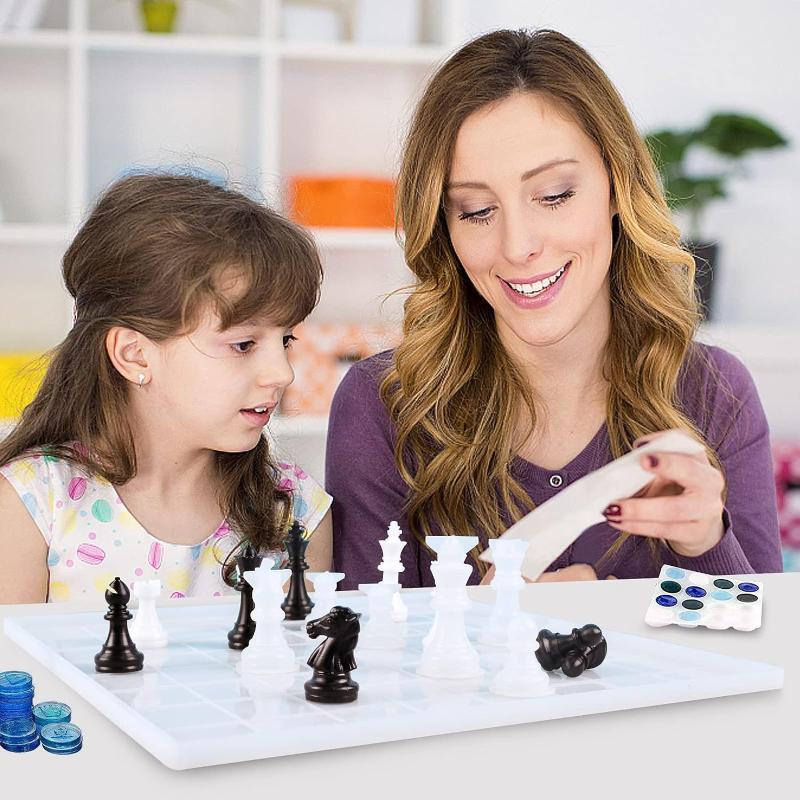 Cetakan Set Catur Resin dengan - Resin Art Kit With Molds ulasan dan harga