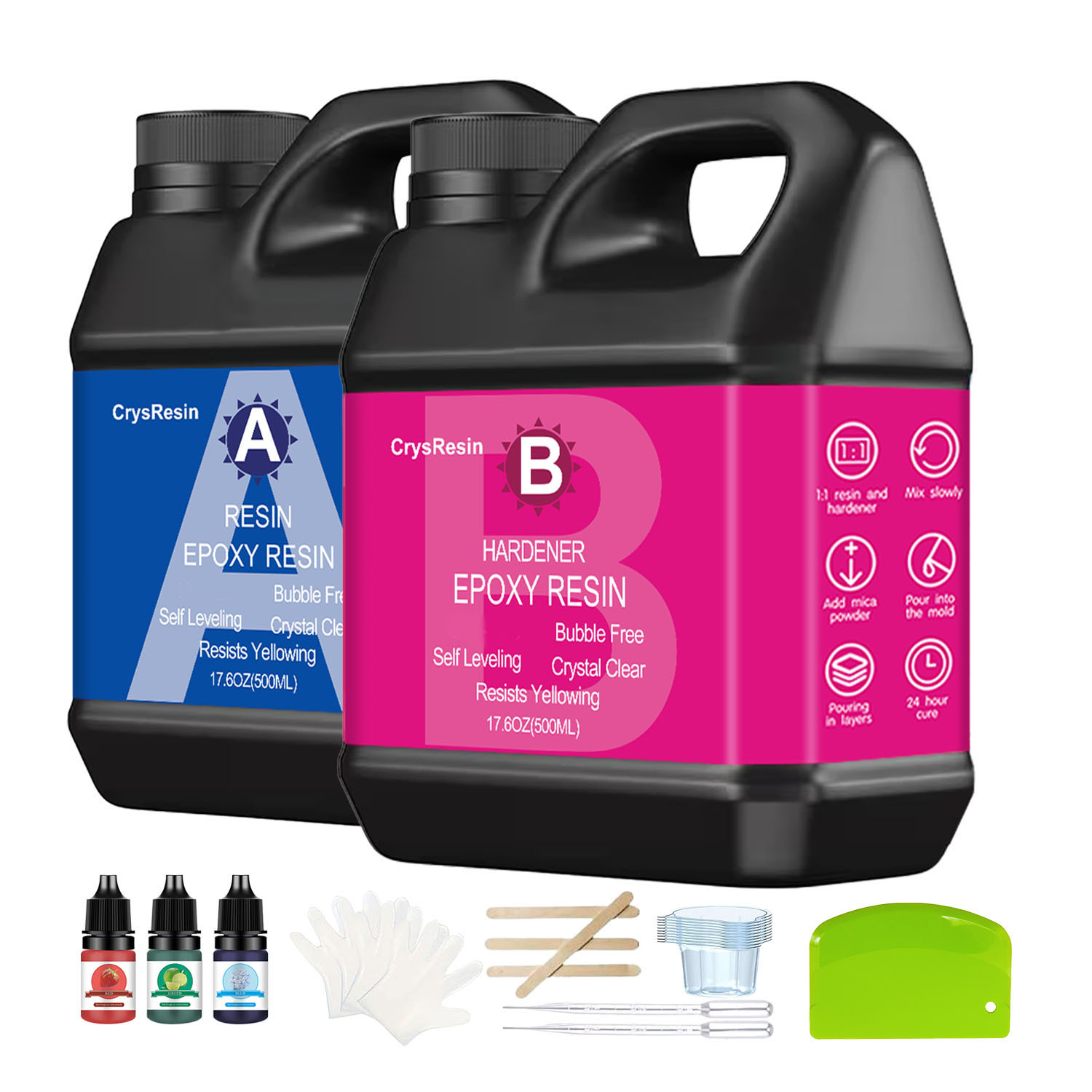 Resin Epoksi Crystal Clear 1:1 - Resin Art Kit With Molds ulasan dan harga