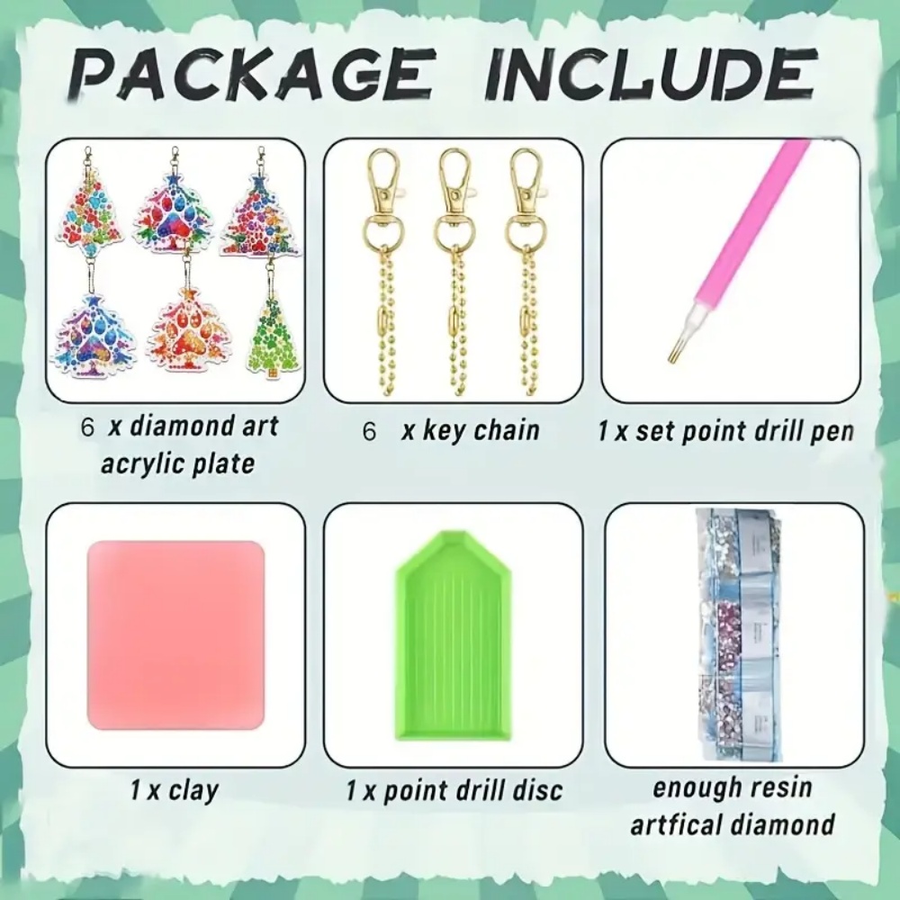 6 Buah/Set Gantungan Kunci Luk - Resin Art Bookmark ulasan dan harga
