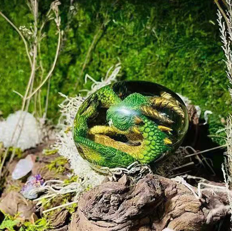 Patung telur naga Lava dengan  - Resin Art Stand ulasan dan harga