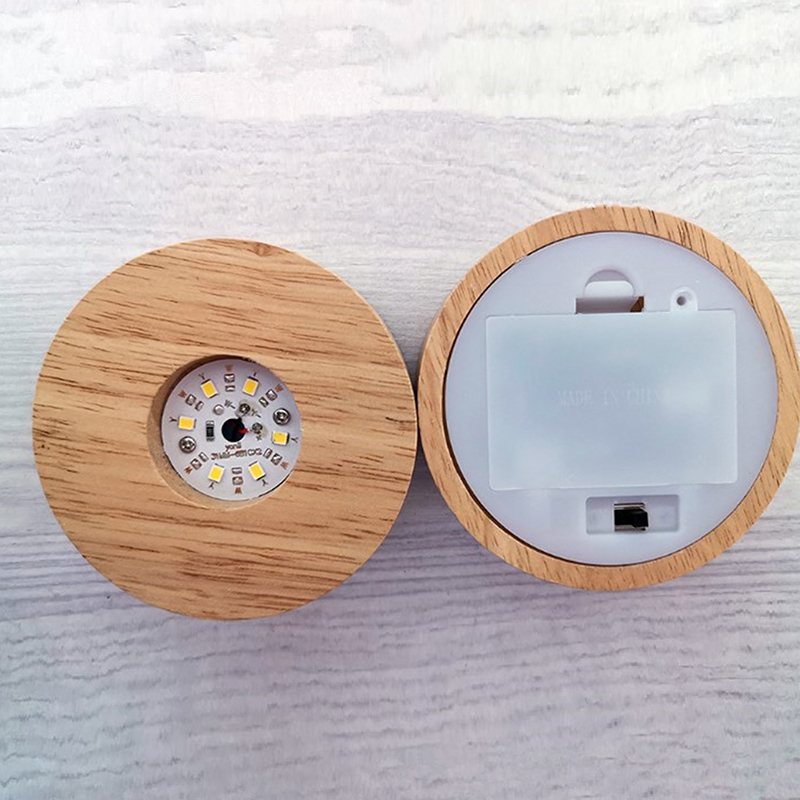 8cm dasar lampu LED kayu bulat - Resin Art Stand ulasan dan harga