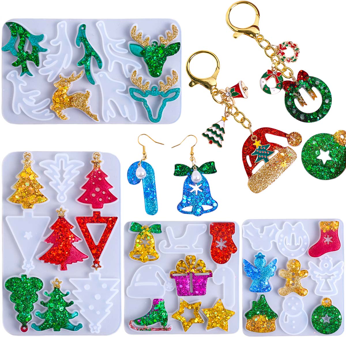 Cetakan Silikon Liontin Anting - Resin Art Kit With Molds ulasan dan harga