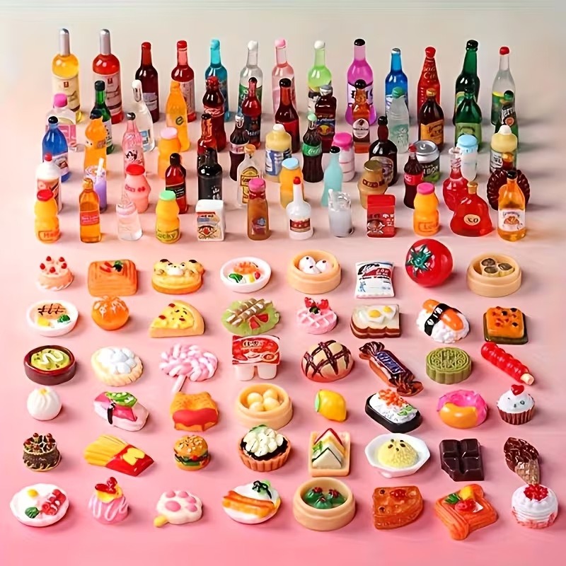 10/50PCS Miniatur Makanan Minu - Resin Art Bottle ulasan dan harga