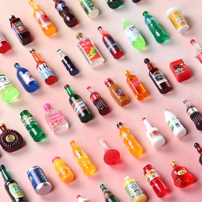 10/50PCS Miniatur Makanan Minu - Resin Art Bottle ulasan dan harga