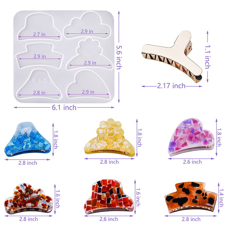 Jepit Rambut Klip Silikon Resi - Resin Art Letters ulasan dan harga