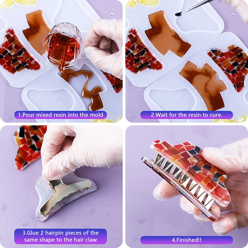 Jepit Rambut Klip Silikon Resi - Resin Art Letters ulasan dan harga