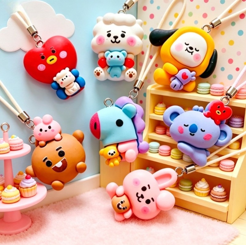 7pcs BT21 Resin Kartun Charm A - Resin Art Materials Wholesale ulasan dan harga
