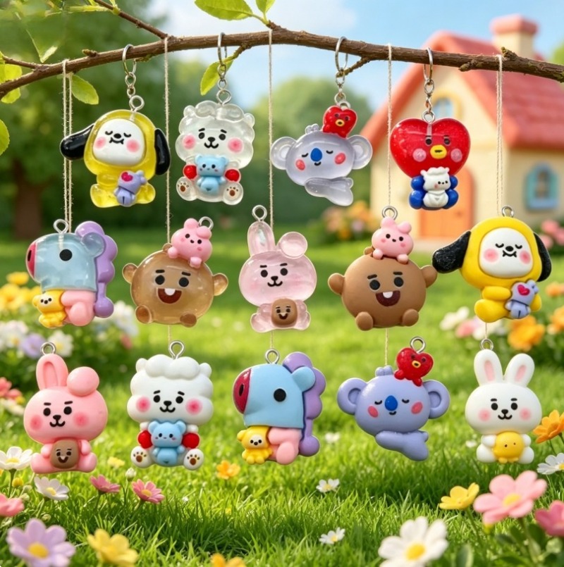 7pcs BT21 Resin Kartun Charm A - Resin Art Materials Wholesale ulasan dan harga