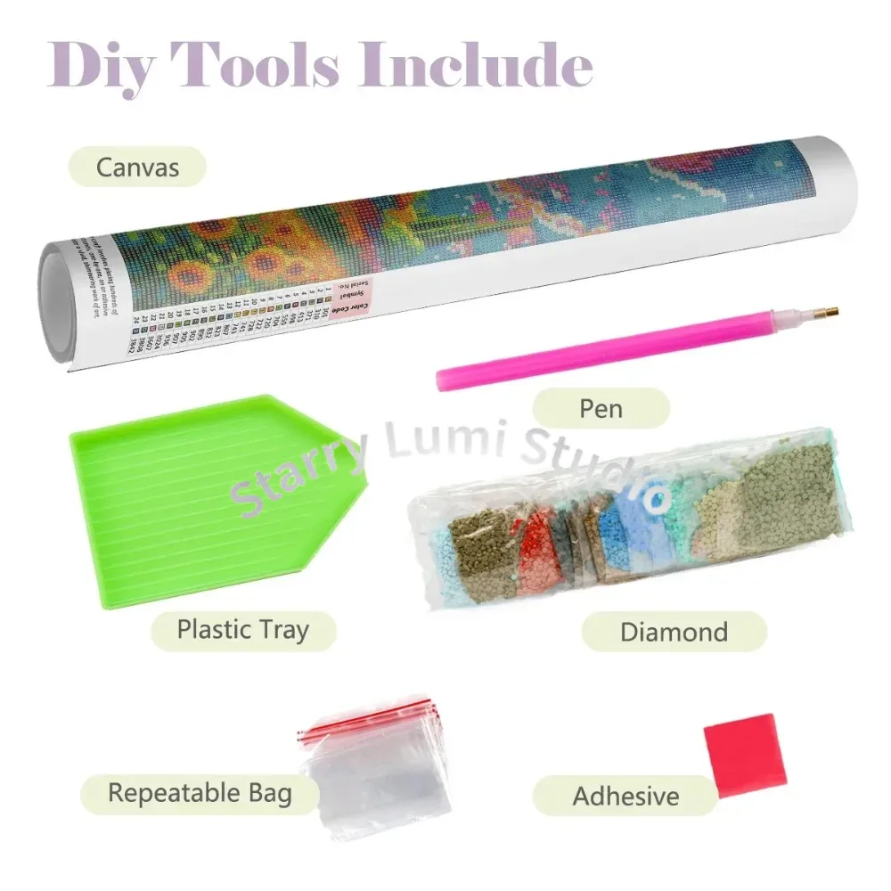 Lukisan Berlian 5D DIY Diberka - Resin Art Mary ulasan dan harga