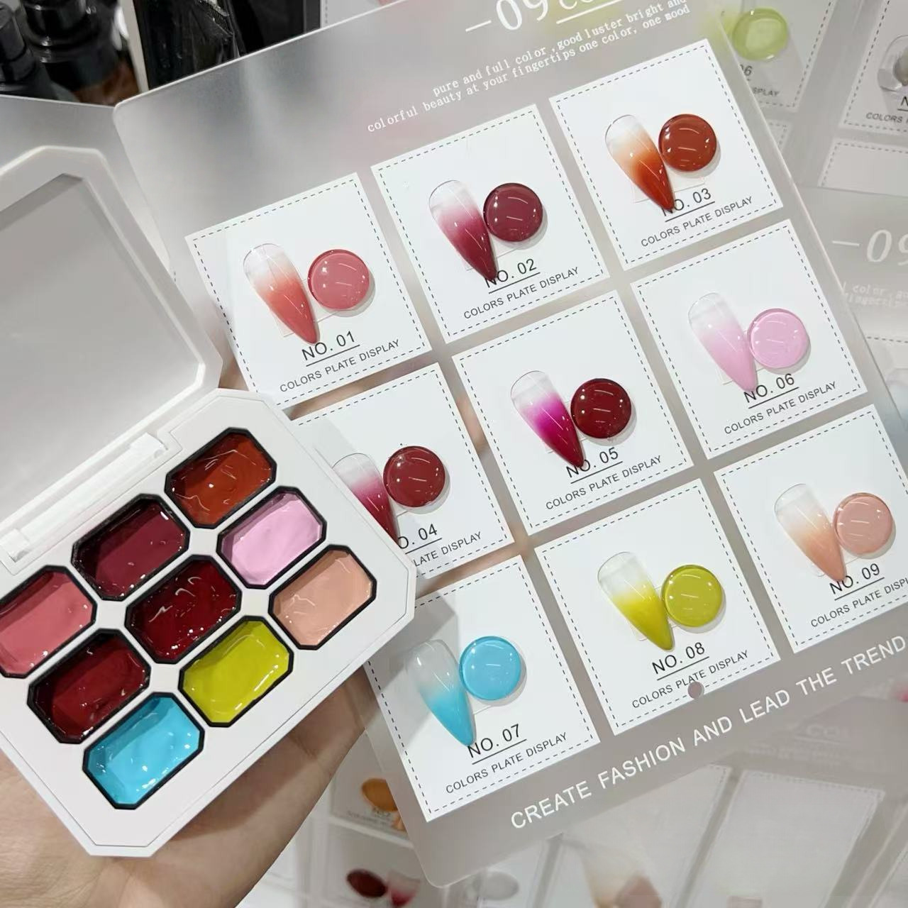 1pc Solid 9-grid Nail Patting  - Resin Art Varnish ulasan dan harga