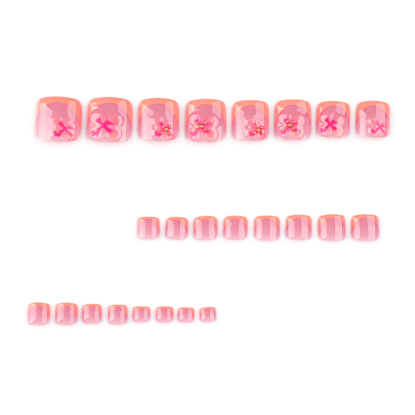 24 Buah Kuku Tekan Pola Bunga  - Resin Art Flower ulasan dan harga