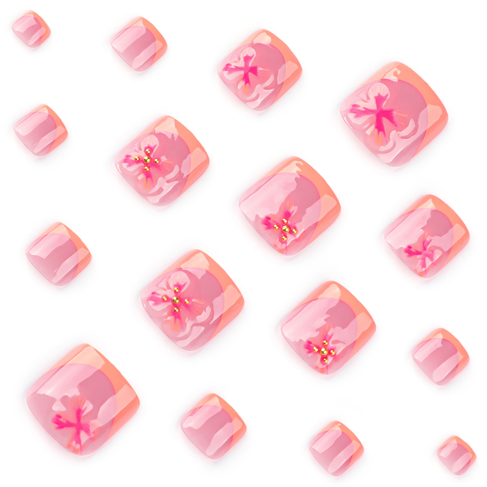 24 Buah Kuku Tekan Pola Bunga  - Resin Art Flower ulasan dan harga